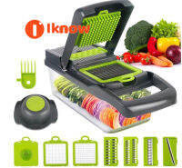 I Know Onion Slicer 16-in-1veggie Chopper เครื่องตัดผัก Multi-Functional ผักโปรเซสเซอร์ + อ่างล้างจานถังขยะทำความสะอาด Ware ตัดผ้าไหมหั่นดอกไม้ตัดครัวผักโปรเซสเซอร์หัวหอมสับผลไม้คั้นน้ำผลไม้ผลไม้มันฝรั่ง Apple Peeler ผักสับสิ่งประดิษฐ์