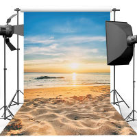 Summer Beach Birthday Backdrop Sunset Blue Sky White Clouds Photography Backdrops Studio Shoots Background for Photos