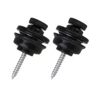 ；。‘【 2 Pcs Flat Head Guitar Bass Strap Lock Skidproof Straplock Locking Pegs Pins,Guitar Strap Button Pins End - Chrome Black