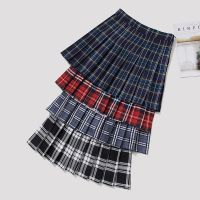 【CC】❄☽  2023 Short Pleated Skirt A-line Skirts Ladies Waist Tartan School Korean for