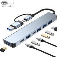 [HOT HAIXWLXKWW 589] 7 1 USB C Hub 3.0 Type-C Splitter Multiport Dock Station Adapter Expander Charging สำหรับแล็ปท็อปแท็บเล็ต