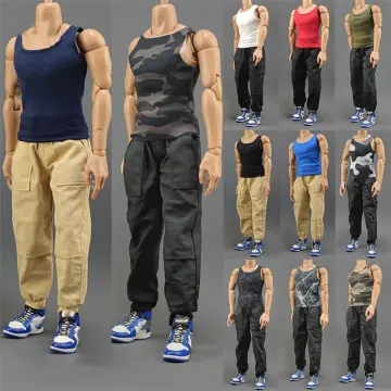 1/12 Scale Male Figure Clothes Sports Trouser for 6inch Male Soldier Figures  Black 