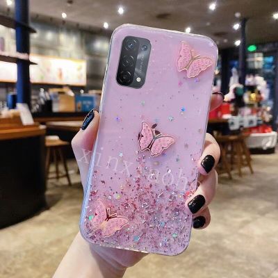 เคสเคสโทรศัพท์ Oppo A74 A54 5G นิ่มรูปผีเสื้อใส,เคส Oppo A74 A54 5G