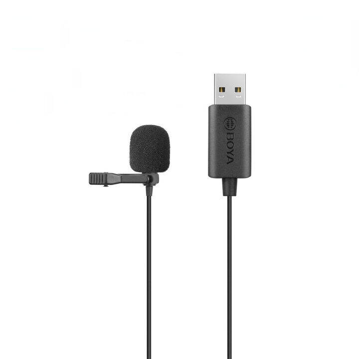 ไมโครโฟน-boya-by-lm40-usb-lavalier-microphone-ไมค์หนีบปกเสื้อ-ไมค์คอมพิวเตอร์-เชื่อมต่อผ่านพอร์ต-usb-สายมีความยาว-4-เมตร