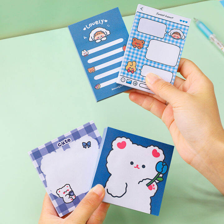 bear-sticky-notes-นักเรียนการ์ตูนน่ารัก-n-times-โพสต์ข้อความและบันทึกช่วยเตือน-yrrey