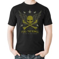 OO  Funny Mens tshirt Flyingraphics Aviation Themed T Shirt Fear The Bones Multi Color tee QV7F