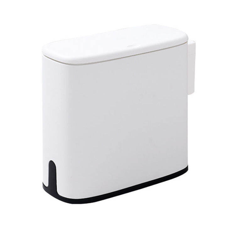 10L Narrow Plastic Trash Can Set Bathroom Waste Bin Dustbin Trash Cans