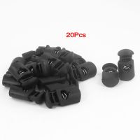 20 Pcs 8mm Dia Single Hole Tent Drawstring Shoelaces Cord Locks Black