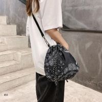 【CC】 D0UD Ethnic Floral Drawstring Adjustable Shoulder Messgenger Handbag Crossbody Purse with