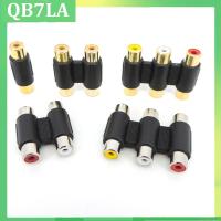 QB7LA Store 1pcs Audio Video Connector RCA 2rca 3rca female to RCA 2rca 3rca female AV Coupler gold plated adapter plug Socket Converter