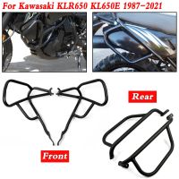 Motorcycle Front&amp;Rear Engine Guard Highway Crash Bar Bumper Frame Protection For KAWASAKI KLR650 KLR 650 KL650E 1987-2021 2020 Covers