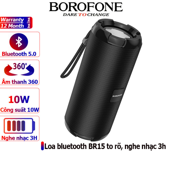 Loa Bluetooth BOROFONE BR15 nghe hay, Bass mạnh mẽ, to rõ, hỗ trợ di động  không dây v5.0 - Chính hãng | Lazada.vn