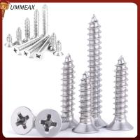 UMMEAX 4G 6G 8G M3 M6 M4ด้วยตนเองสแตนเลส Chipboard สกรูไม้แบบเกลียวเต็มน็อตหัวแฉก Countersunk