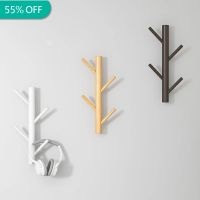 Wood Coat Rack Stand Modern Wall Mounted Hat Towel Hanger Wooden 4 Hooks Robe Racks Pegs for Bedroom Clothes Entryway Furniture