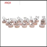 ANQII 1 PC ของขวัญ เครื่องประดับเดสก์ท็อป ตกแต่งงานปาร์ตี้ สมุดบันทึก ข้อความสนับสนุนซ้าย กรอบรูป คลิปภาพ ที่ใส่ไม้กลม