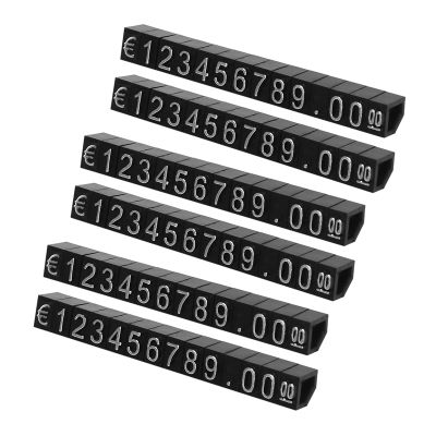 90Sets Plastic Cubes Price Display Tags Adjustable Number Stand Frame Label Shop