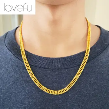 18K Saudi Gold Necklace with 24K Hong Kong Gold Bar Pendant Pawnable