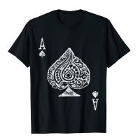 เสื้อยืดคอกลม แขนสั้น พิมพ์ลาย Ace Of Spades Texas HoldEm Poker Playing Card ทรงหลวม สไตล์คลาสสิก สําหรับผู้ชาย