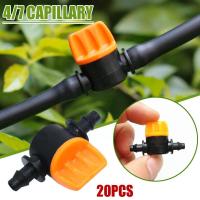 20PCS Drip Irrigation Valve 4/7MM Drip Irrigation Switch  4MM PVC Pipe Drip Irrigation Mini Valve For Greenhouse Garden Law F7G9 Valves