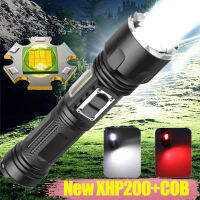 XHP200 Super 2000000LM ไฟฉาย LED พร้อม COB Work Light 5000MAH Type-C Usb ชาร์จยุทธวิธี Light XHP50ไฟฉาย LED Lantern