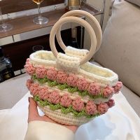 Spring and summer fashion hand-woven wool bag female 2022 new fashionable popurality bucket with the bag in female flowers