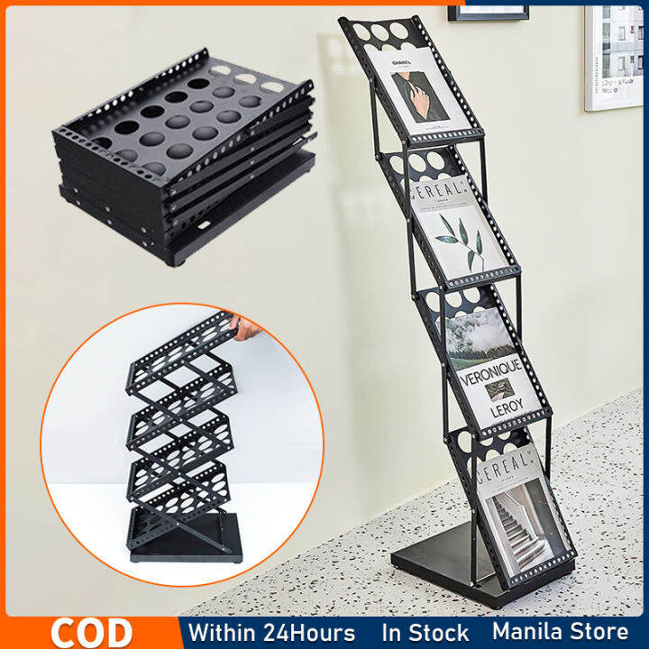 Magazine Brochure Display Rack Stand Foldable Literature Catalog Rack
