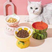 Cat Bowl Ceramic Protects Cervical Neck Drinks Water Eats Dog Snacks Skew Mouth High Foot Grain Bowl Pet Products Cat Bowl