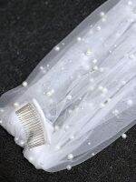 5m Hot Sale 1 Tier Cathedral Royal Crystal Pearl Wedding Bridal Veil With Pearl Ivory EE708 Hair Accessories