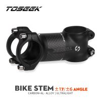 TOSEEK Bicycle Handlebar Stem 28.6-31.8Mm Aluminum + Carbon Stem Angle6 17 Mtb Handlebar Stem MTB Stem Spare Parts For Bicycle