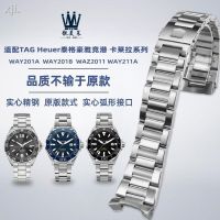 ☊☾¥ เหมาะสำหรับ TAGHeuer TAG Heuer Carrera ซีรีส์เหล็กสเตลเลสตีลสายนาฬิกาสแตนเลสสีดำและน้ำเงิน