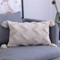 Tassel Cushion Cover 45x 45cm 30x50cm Beige Pillowcase Handmade Square Home Decoration Living Room Bed Pillowcase