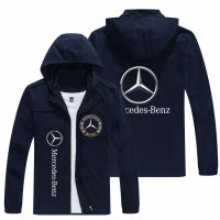 ฤดูใบไม้ร่วงใหม่แฟชั่นสบายๆคาร์ดิแกนซิปเสื้อ Benz โลโก้รถพิมพ์แจ็คเก็ตคลุมด้วยผ้า