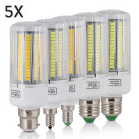 ❀✢ 5Pcs E27 E14 LED Corn Light Bulbs AC 220V 110V Super Bright White Lamp E12 B22 Ampoule for Home Bedroom Replace 50W Incandescent