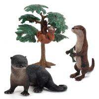 [Free ship] Childrens early education cognitive wild model sloth long arm orangutan otter solid plastic hand-made toy decoration