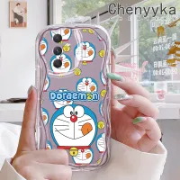 Chenyyyka เคสปลอกสำหรับ Samsung A54 5G A33 5G A34 5G A53 5G A73 5G ลายการ์ตูนโดราเอมอนน่ารักดีไซน์ใหม่ขอบเนื้อครีมกันกระแทกแบบใสนุ่มเคสมือถือโปร่งใสลายกล้องถ่ายรูปเคสป้องกันอ่อนโยนเรียบง่าย