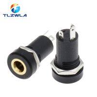 5PCS PJ392A 3.5MM Audio Jack Socket 3 Pole Black Stereo Solder Panel Mount Gold With Nuts PJ-392A