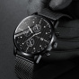 Đồng hồ nam đeo tay dây thép lụa đen economicxi chạy lịch ngày cao cấp - đẳng cấp phái mạnh eci099 1