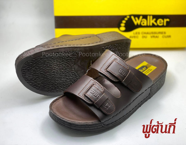 รองเท้า-walker-รุ่น-da001-รองเท้าแตะวอคเกอร์-รองเท้าหนังแท้-สีดำ-สีน้ำตาล-ของแท้