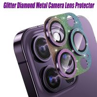 3D Glitter Diamond Metal Camera Lens Protector For iPhone 14 Pro Max Pro Camera Protective Case+Glass For iPhone 14 Pro Max Pro  Screen Protectors