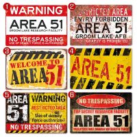 6 Kinds of Area 51 Metal Tin Signs Man Cave Garage Wall Decor ( 8"×12" ) Size: 20cm X 30cm（Contact the seller, free customization）