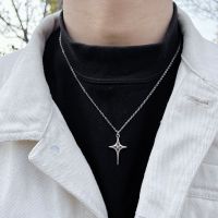 ▩ Silver Color Crystal Starburst Necklace for Women Men Rhinestones Stars Pendant Necklace Collar Party Jewelry Female Lover Gifts