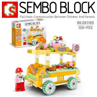 บล็อกตัวต่อรถเข็นร้านค้า พร้อมมินิฟิกเกอร์ 1 ตัว SEMBO BLOCK 601109 จำนวน 159 ชิ้น