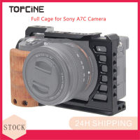 Topcine โครงใส่กล้องสำหรับกล้อง A7C Sony,อุปกรณ์เสริมขาตั้งกล้องอเนกประสงค์วิดีโอ Vlogging,ที่จับมีด้ามจับไม้,รองเท้าเย็น,1/4 "จุดติดตั้งและ3/8" ตำแหน่ง"