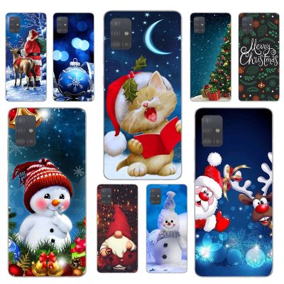 Christmas Phone Case for Samsung Galaxy A21S A32 A41 A52 A72 A71 S10 S20 S21 Plus Ultra Cute Cartoon Snowman Santa Claus Cover