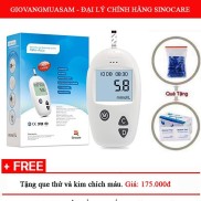 Máy Đo Đường Huyết Safe - Accu Sinocare + Tặng 1 Hộp 10 Que Thử + Tặng Hộp