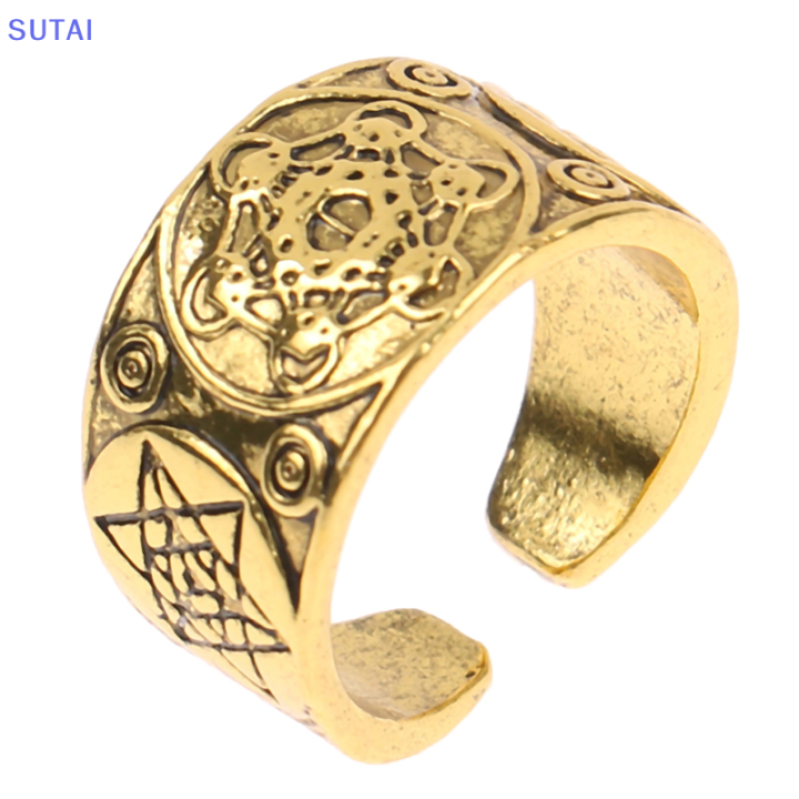 lowest-price-sutai-วินเทจหกแฉกโซโลมอนแหวนนักรบอัครทูตสวรรค์-metatron-เครื่องรางโทเท็มปรับได้แหวนเครื่องรางเครื่องประดับแหวนนิ้วมือโลหะผสมพังค์ของขวัญ