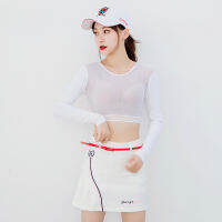 Women Thin Golf Shirts Sunscreen Inside Wear Cropped Tops Long Sleeve Anti-Uv Arm Sleeve Ice Silk Bottoming Golf Shirt