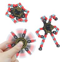 New Deformed Luminous Chain Anti-stress Fingertip Gyro Toy Childrens Decompression Toy Adult Fingertip Spinner Birthday Gift