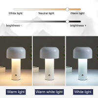 Italian Designer Portable Mushroom Table Lamp Nordic Creative Night Light Cordless Touch Rechargeable USB Bedside Desktop Lamps