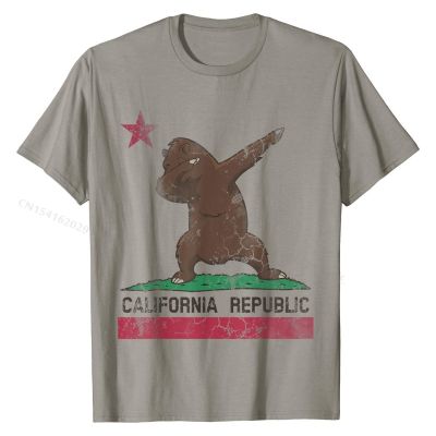 California Republic Flag T-Shirt Dabbing  Gift Top T-shirts Geek Plain Cotton T Shirt Design for Adult